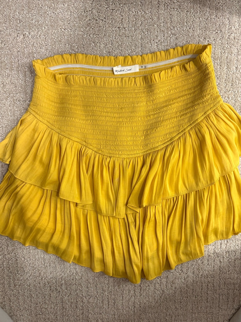 Michael Stars Sunny Yellow Tiered Ruffle Mini Skirt